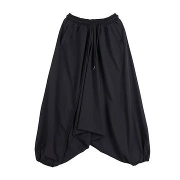 Riolio Mens Wide-Leg Cuffed Pants Y2k Gothic Harem Pants Streetwear Japanese Harajuku Campus Joggers Casual Pants Men'S Clothing 2025